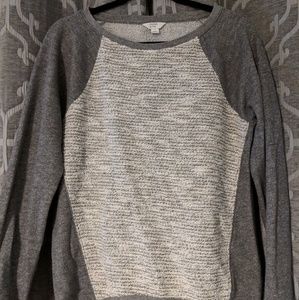 Crew Gray Sweatshirt with Cream and Gold Detailing